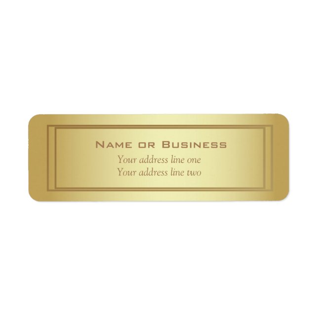 Elegant Gold Shine Return Address Label (Front)