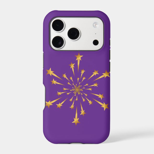 Elegant Gold Shooting Star Snowflake Fireworks (Back)