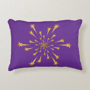 Elegant Gold Shooting Star Snowflake Fireworks Decorative Cushion