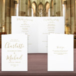 Elegant Gold Signature Script Wedding Program<br><div class="desc">Gold signature script wedding program featuring chic modern typography,  this stylish wedding program can be personalised with your special wedding day information. Designed by Thisisnotme©</div>