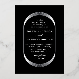 Elegant gold silver black modern geometric wedding