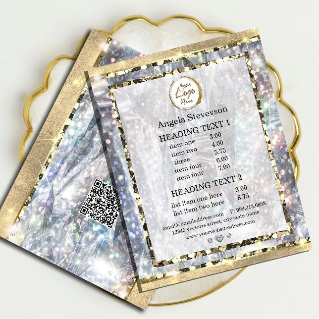 Elegant Gold Silver Holograph Unique Glitter Flyer ( Elevate your event with a touch of luxury and sparkle! #diamond #luxuryflyer #silverandgoldflyer)
