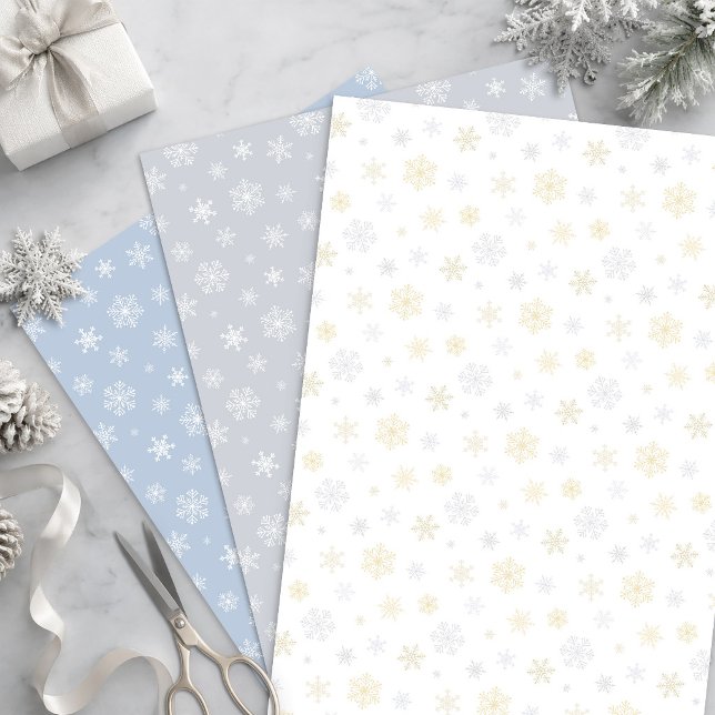 Elegant Gold & Silver Snowflake Gift Wrap Set (Creator Uploaded)