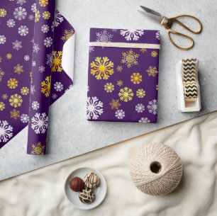 Elegant gold silver snowflakes Wrapping Paper