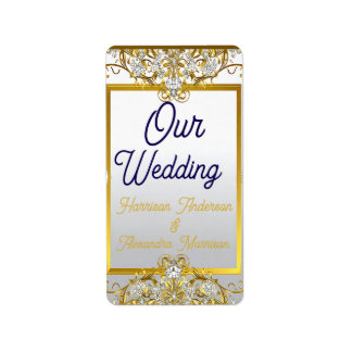 Elegant Gold & Silver Wedding Invitation Label