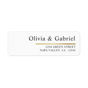 Elegant Gold simple formal Wedding return address Label