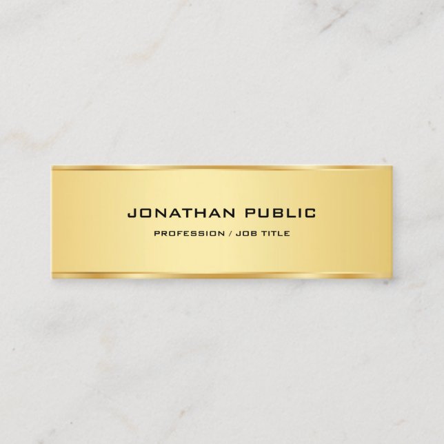 Elegant Gold Simple Professional Template Modern Mini Business Card (Front)