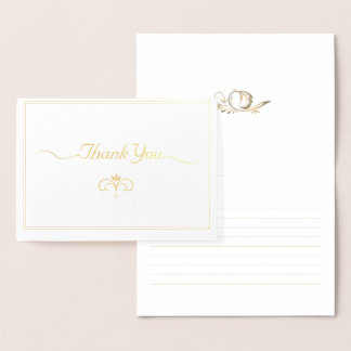 Elegant Gold Simple Script Art thank you cards