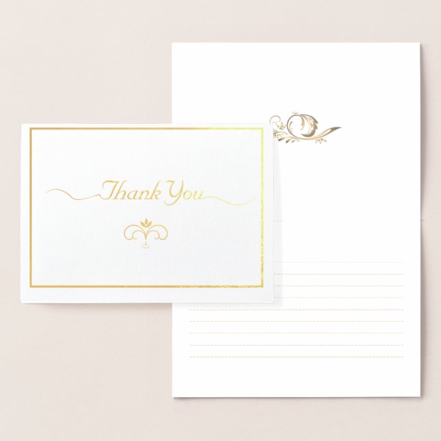 Elegant Gold Simple Script Art thank you cards (Display)