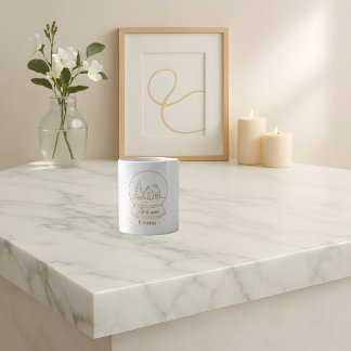 Elegant Gold Snow Globe Christmas Mug