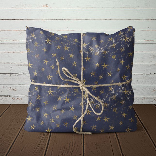 Elegant Gold Snowflake Christmas Twinkle Stars Red Tissue Paper (Creator Uploaded)