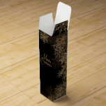 Elegant Gold Snowflake Christmas Wine Box<br><div class="desc">Elegant black and gold snowflake wine boxes. You can add your message and change the background colour on this beautiful gold snowflake Christmas wine box.</div>