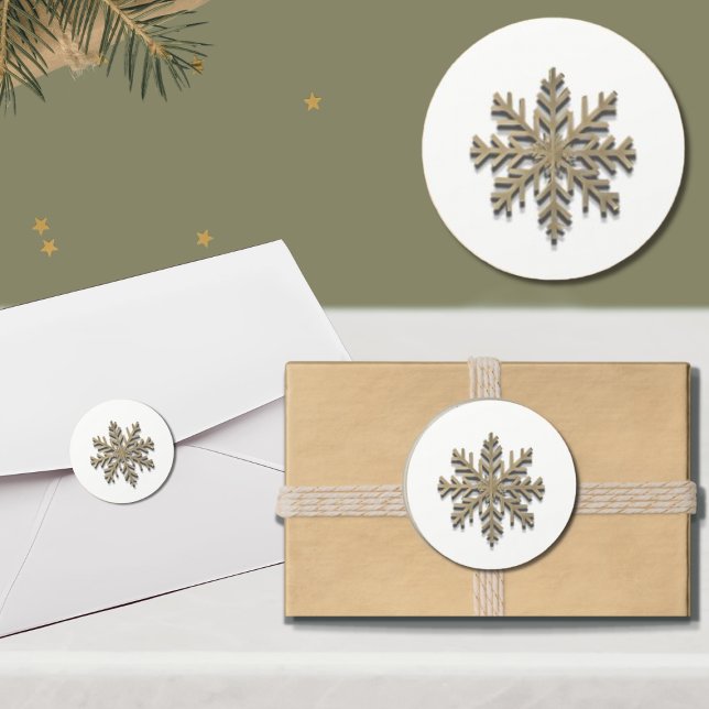 Elegant Gold Snowflake Holiday Sticker (Creator Uploaded)