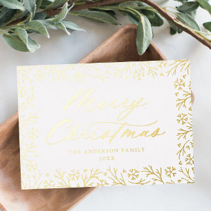 Elegant Gold Snowflake Merry Christmas Non-Photo Foil Holiday Card