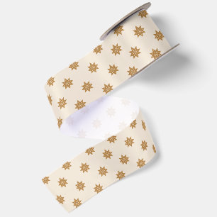 Elegant Gold Snowflakes Christmas  Satin Ribbon