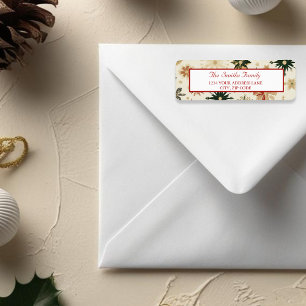 Elegant Gold Snowflakes Holiday winter return Address Label