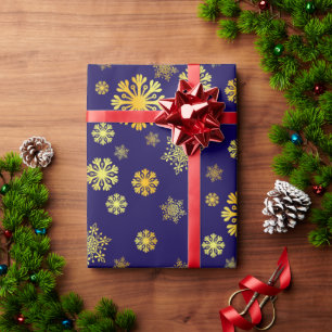 Elegant gold snowflakes Wrapping Paper
