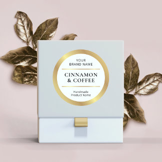 Elegant Gold Soap Packaging Handmade Product Name Classic Round Sticker