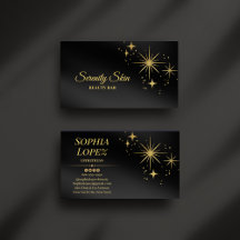 Elegant Gold Sparkle Aesthetician Business Card