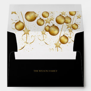 Elegant Gold Sparkle Christmas Bauble Envelope