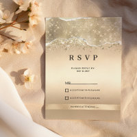 Elegant gold sparkle glitter dazzling RSVP