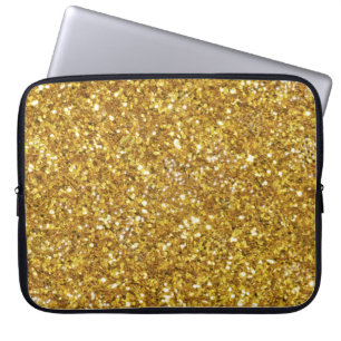 Elegant gold sparkles  laptop sleeve