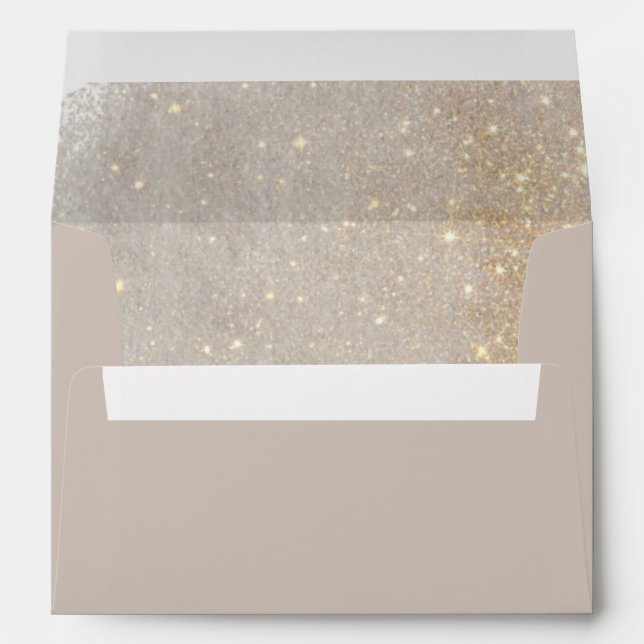 Elegant Gold Sparkly Lined Wedding Envelope (Back (Bottom))