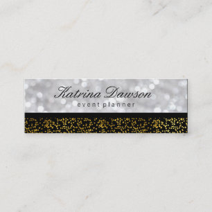 Elegant Gold Specks with Bokeh Mini Business Card