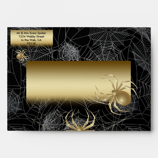 Elegant Gold Spiders Envelopes (Front)