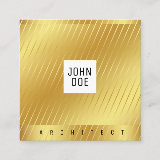 Elegant Gold Square Business Card (Front)