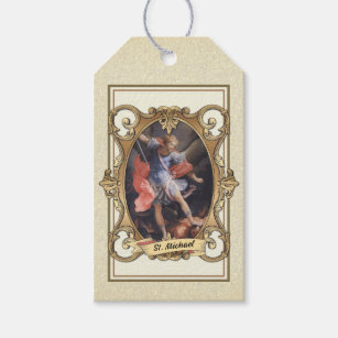 Elegant Gold St. Michael the Archangel Religious Gift Tags