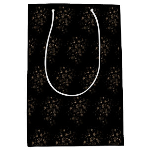 Elegant Gold Star Holiday Christmas Gifts  Medium Gift Bag