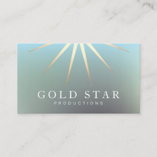 Elegant Gold Star Logo Professional Business Card
