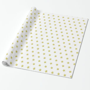 Elegant Gold Star Pattern Christmas Wrapping Paper