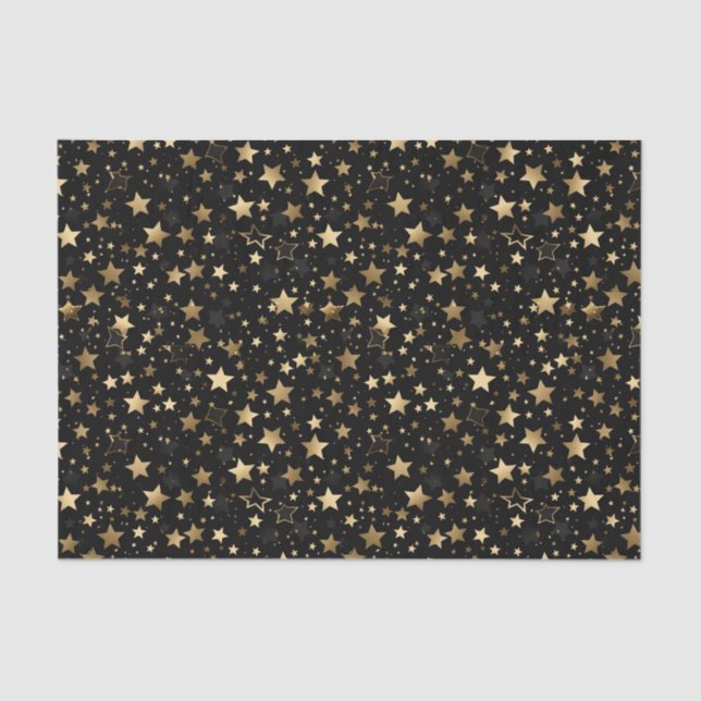 Elegant gold star tiled pattern  tissue paper (Front)
