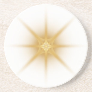 Elegant Gold Starburst Stone Coaster Round