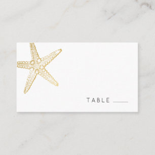 Elegant Gold Starfish Nautical Beach Place Card