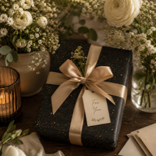 Elegant Gold Starry Night Wrapping Paper