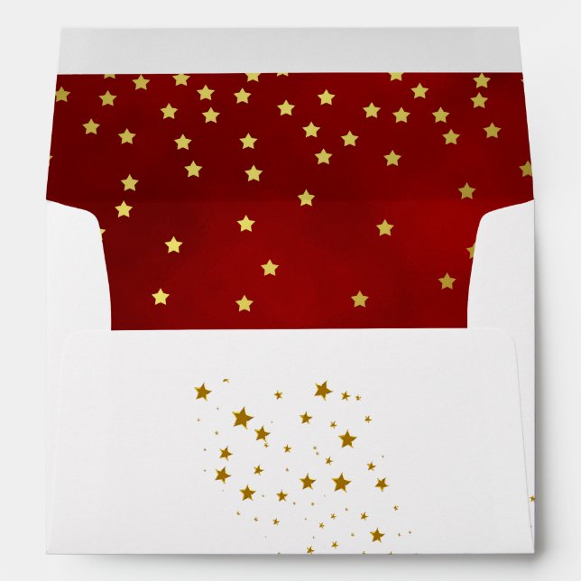 Elegant Gold Stars Christmas Envelope (Back (Bottom))