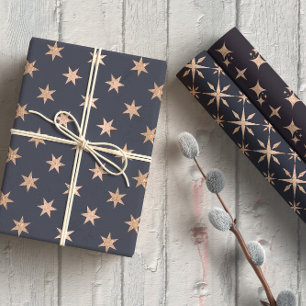 Elegant Gold Stars Purple Wrapping Paper Sheet