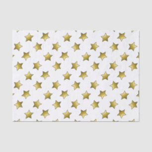 Elegant gold stars white pattern tissue paper