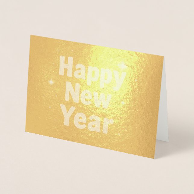 Elegant Gold Stitched Typography Classy Party Foil Card (Front)