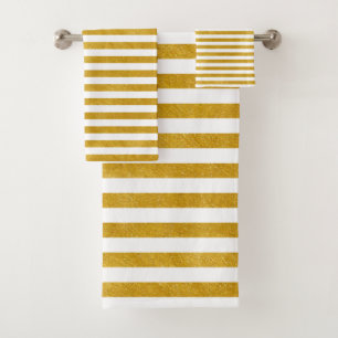 Elegant Gold Stripe -Custom Your Colour- Bath Towel Set