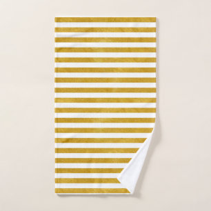 Elegant Gold Stripe -Custom Your Colour- Hand Towel
