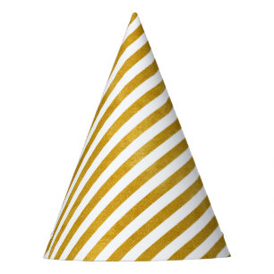 Elegant Gold Stripe -Custom Your Colour- Party Hat