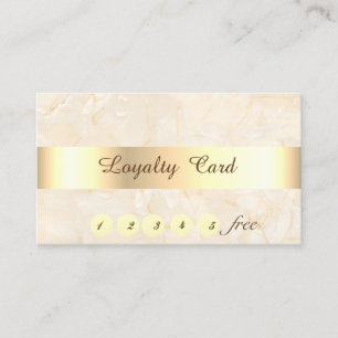 Elegant ,Gold Stripe, Marble   Loyalty Card