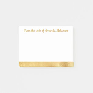 Elegant Gold Stripe Personalised Sticky Note Glam