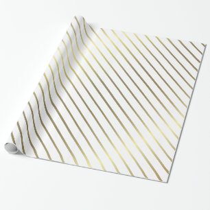 Elegant Gold Striped Glamourous Shiny Design Wrapping Paper