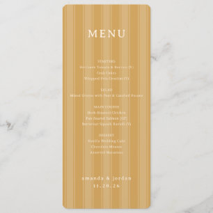 Elegant Gold Striped Menu