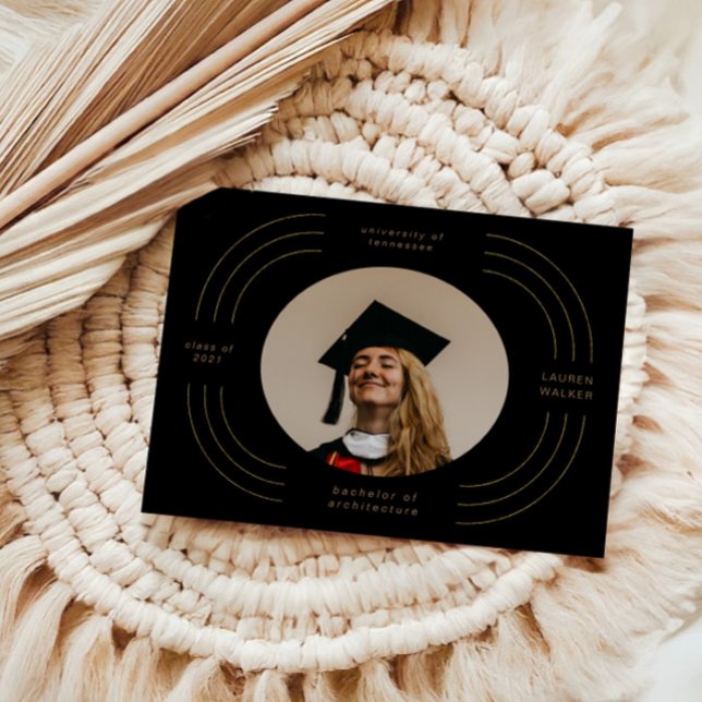 elegant gold stripes graduation announcement (Creator Uploaded)